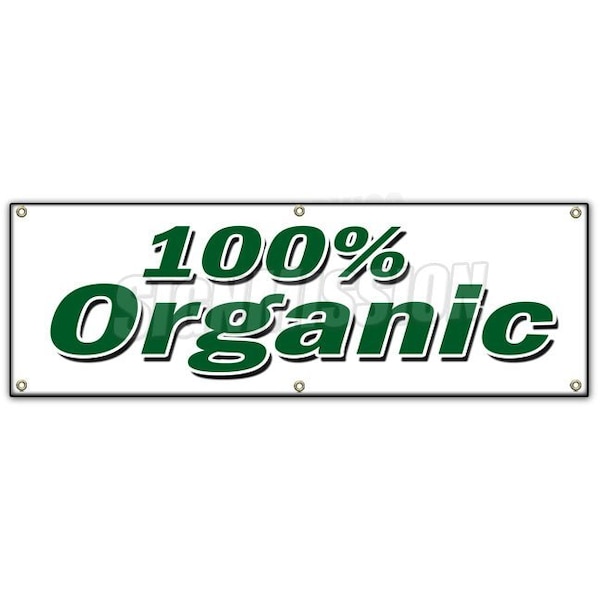 Signmission ORGANIC BANNER SIGN vegetarian vegan gmo produce healthy fruit veg B-72 Organic - main